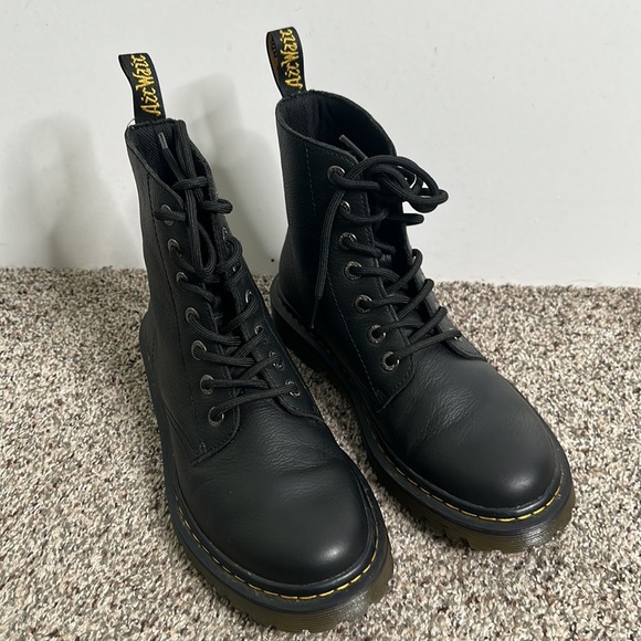 Dr. Marten's black lace up moto boots size 8  punk grange - Picture 10 of 11